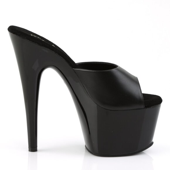 Black Ultra Platform High Heel Slides | Sexy Open Toe Mules for Women - Picture 1 of 5